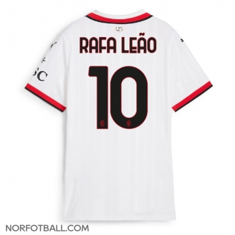 Billige Fotballdrakt AC Milan Rafael Leao #10 Replika Bortedrakt Dame 2024-25 Kortermet